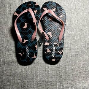 Navy and Pink Flip Flops